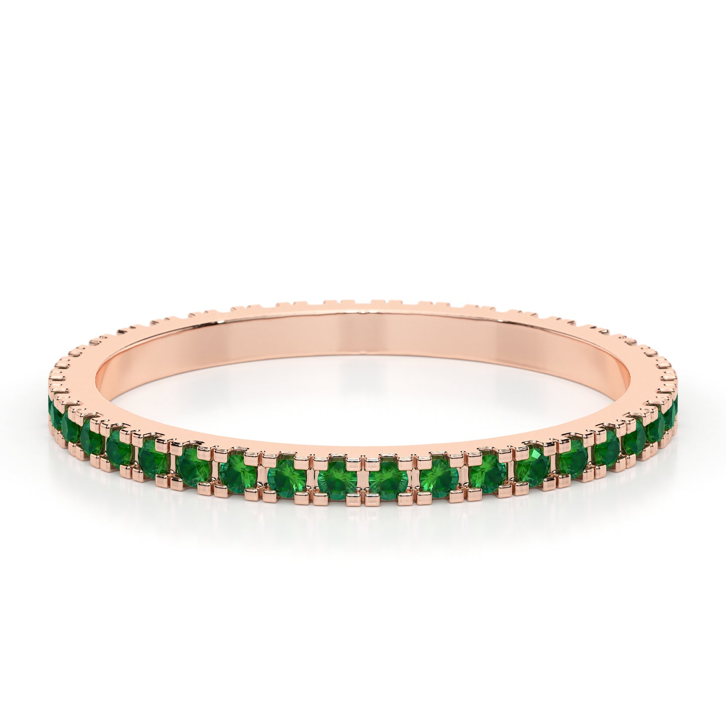 MICRO ETERNITY EMERALD RING