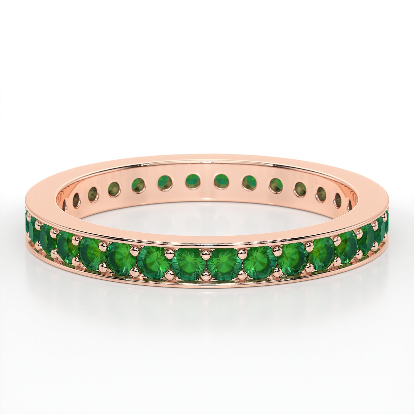 PAVE ETERNITY EMERALD RING