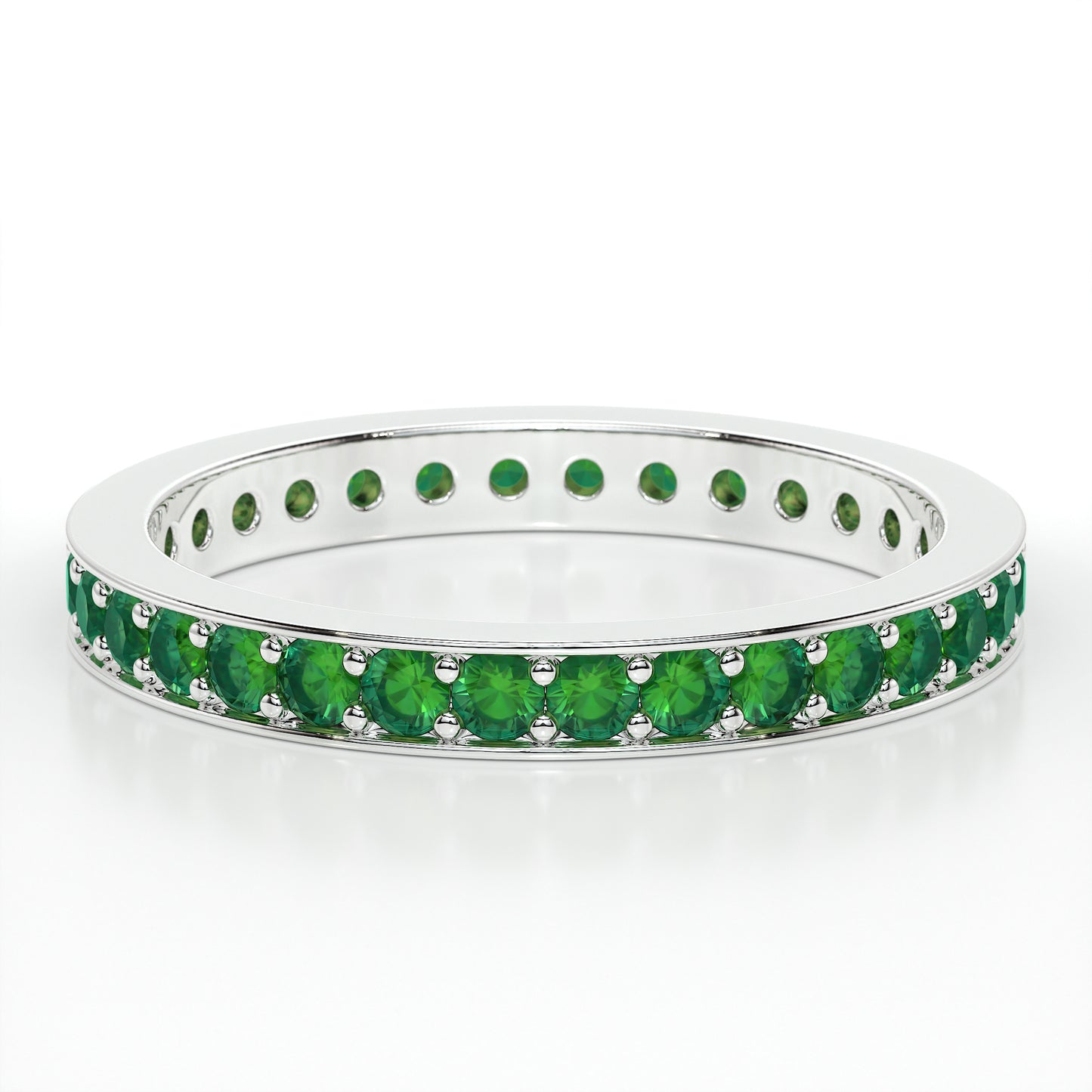 PAVE ETERNITY EMERALD RING