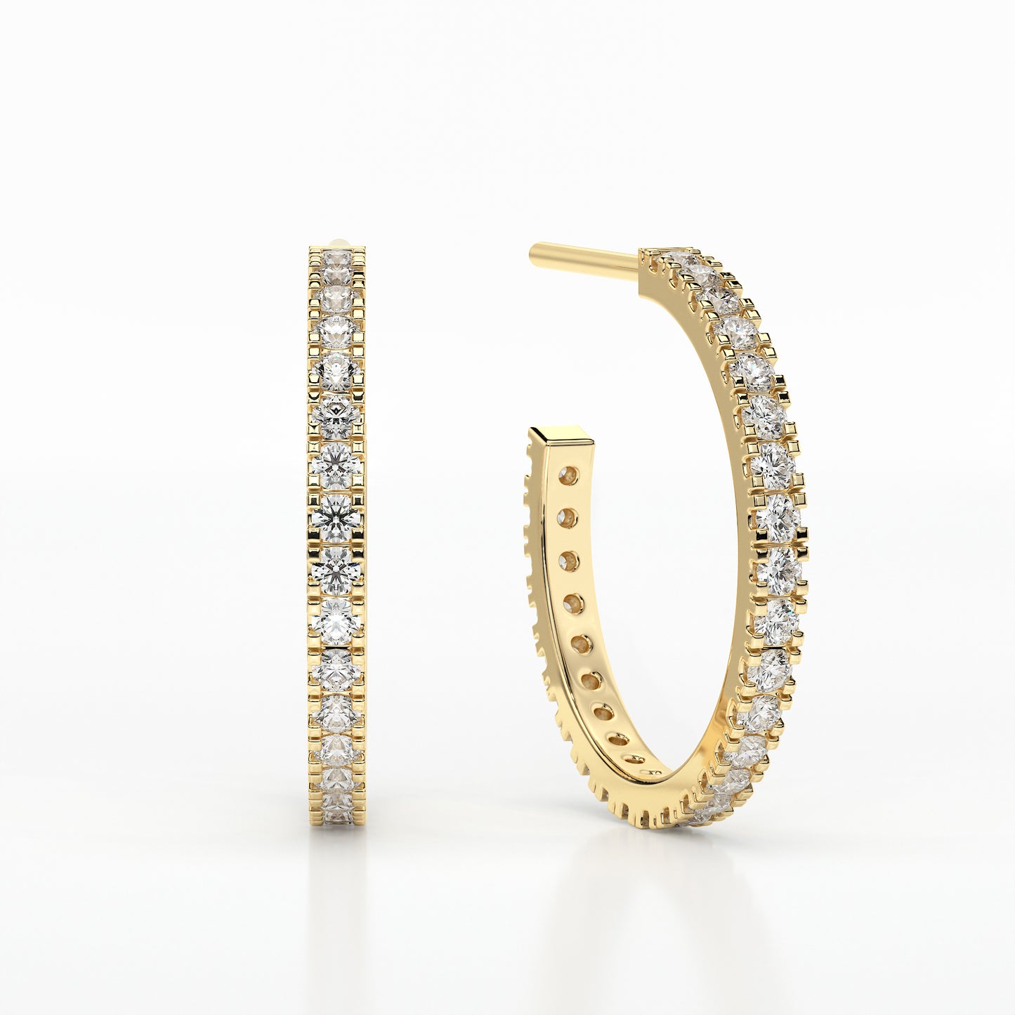 DIAMOND SMALL HOOP CASTLE EARRINGS