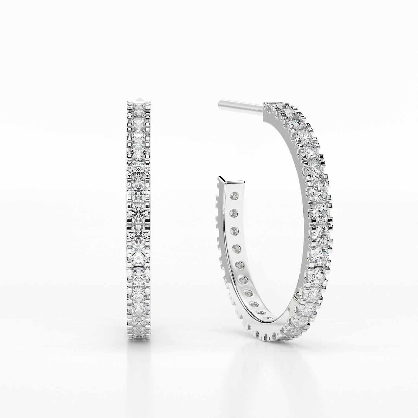 DIAMOND SMALL HOOP CASTLE EARRINGS