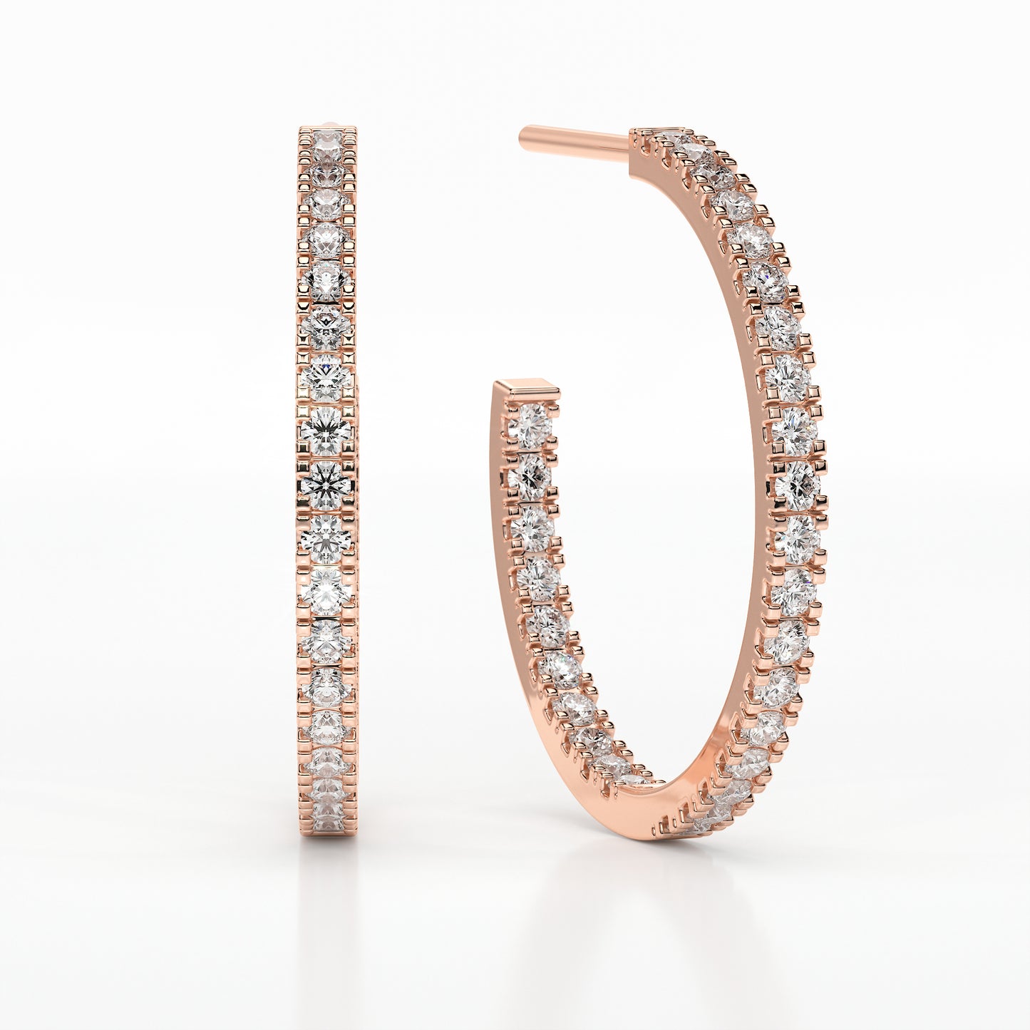 DIAMOND MEDIUM HOOP CASTLE EARRINGS