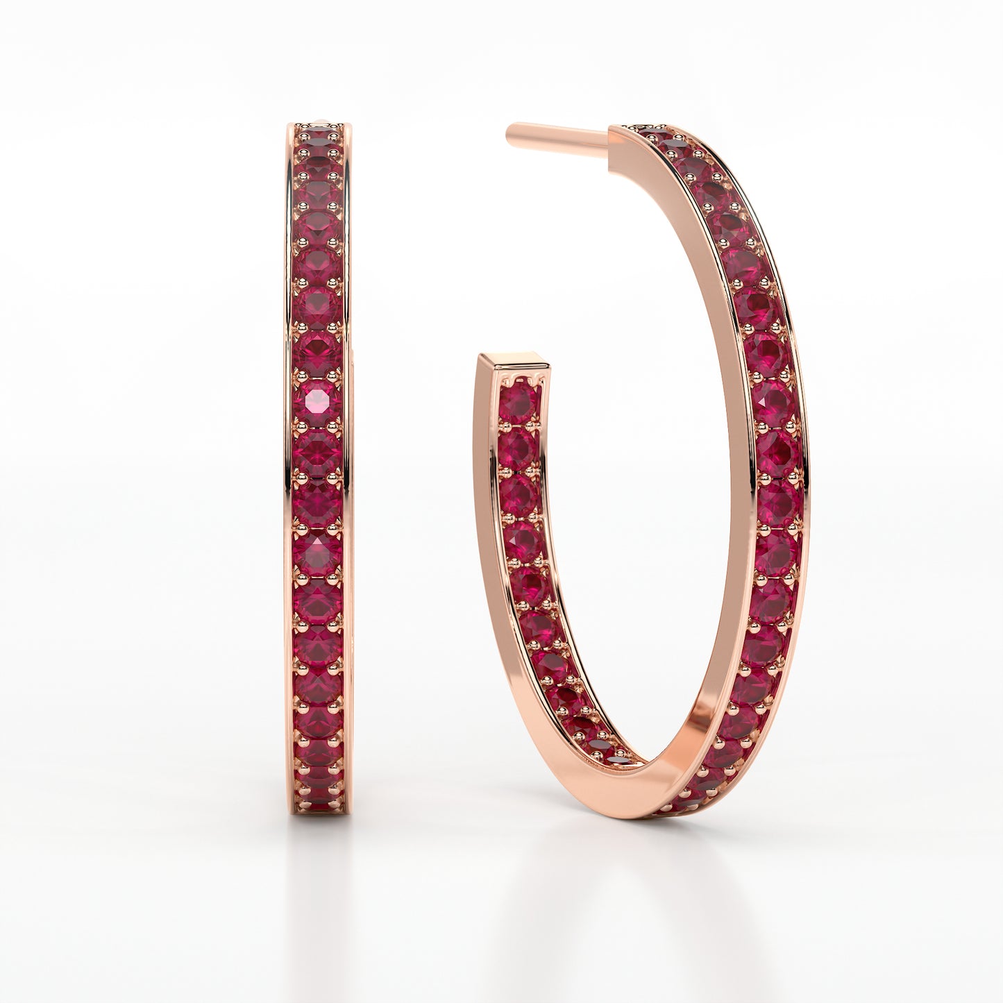 RUBY MEDIUM HOOP PAVE EARRINGS