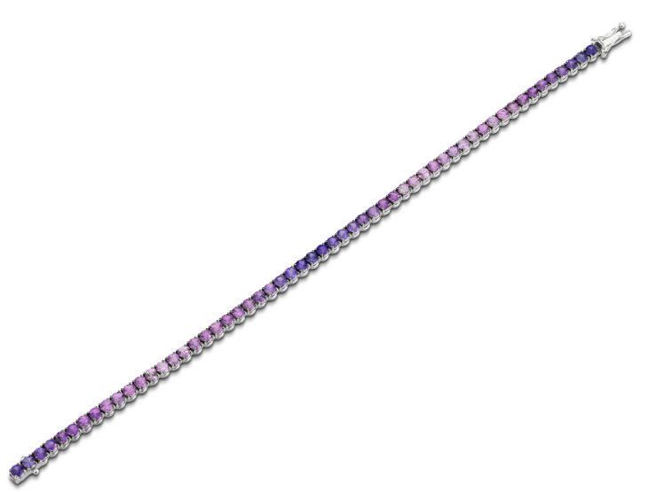 BRACELET WHITE GOLD AND PURPLE SAPPHIRE COLOR SHADE