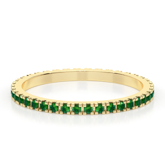 MICRO ETERNITY EMERALD RING