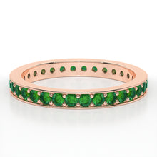 Load image into Gallery viewer, PAVE ETERNITY EMERALD RING
