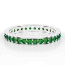 Load image into Gallery viewer, PAVE ETERNITY EMERALD RING
