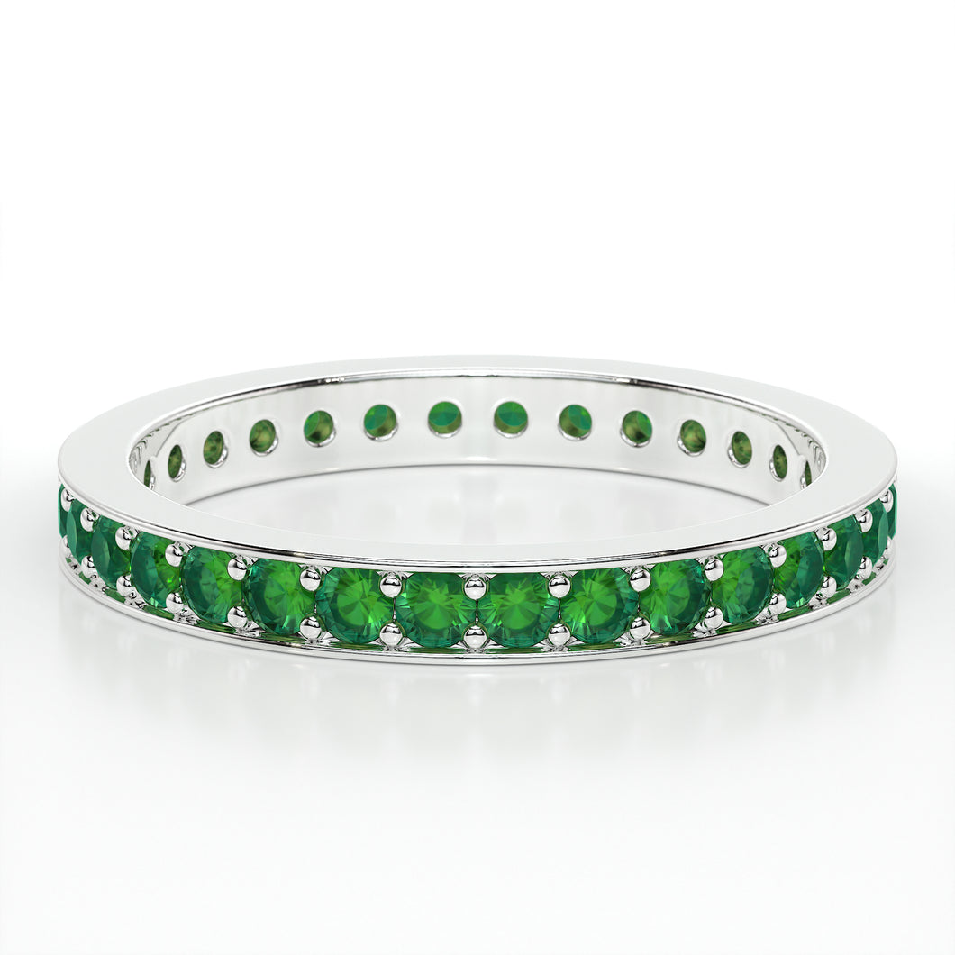 PAVE ETERNITY EMERALD RING