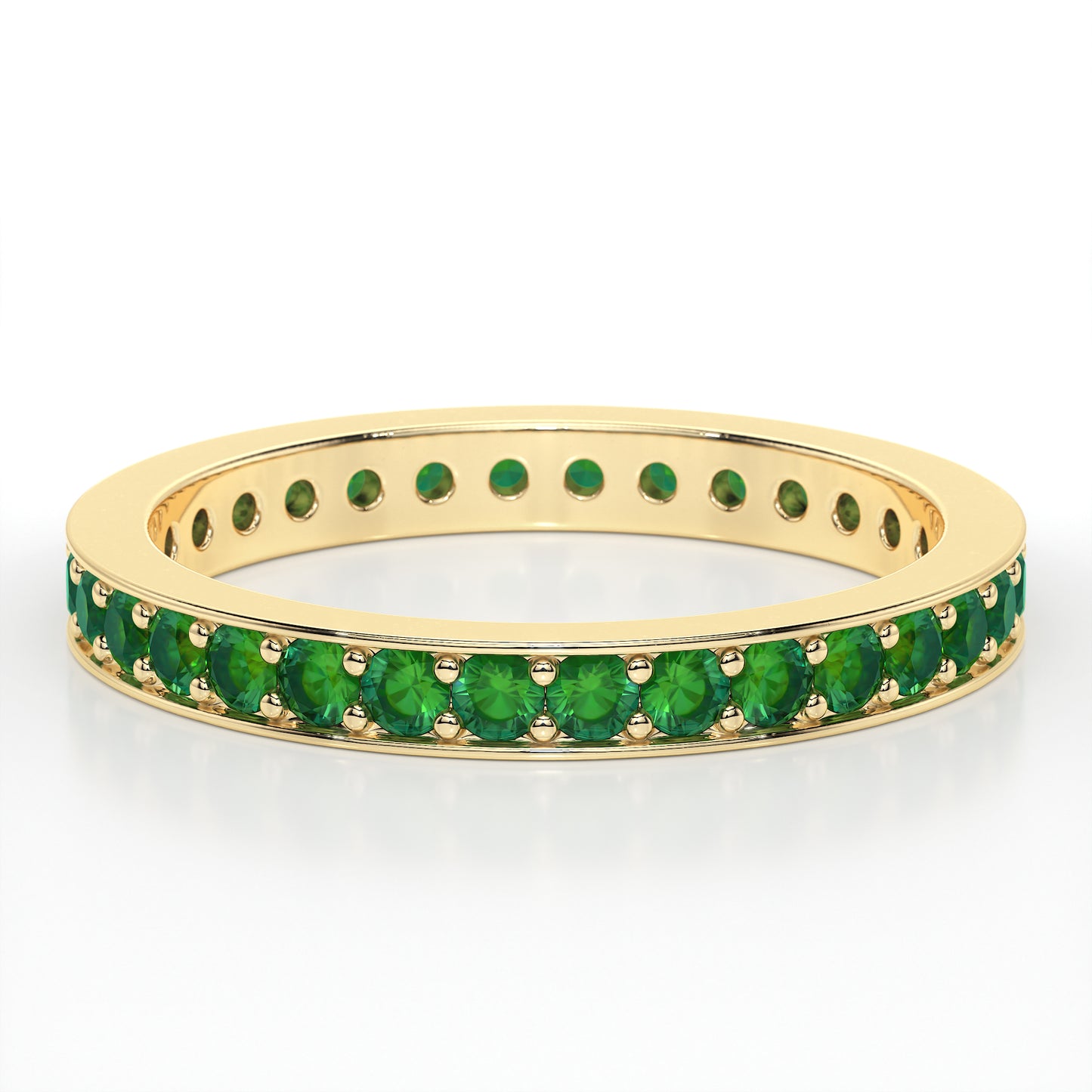PAVE ETERNITY EMERALD RING