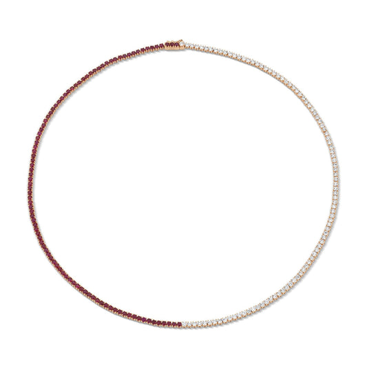 RUBY & DIAMOND TENNIS NECKLACE