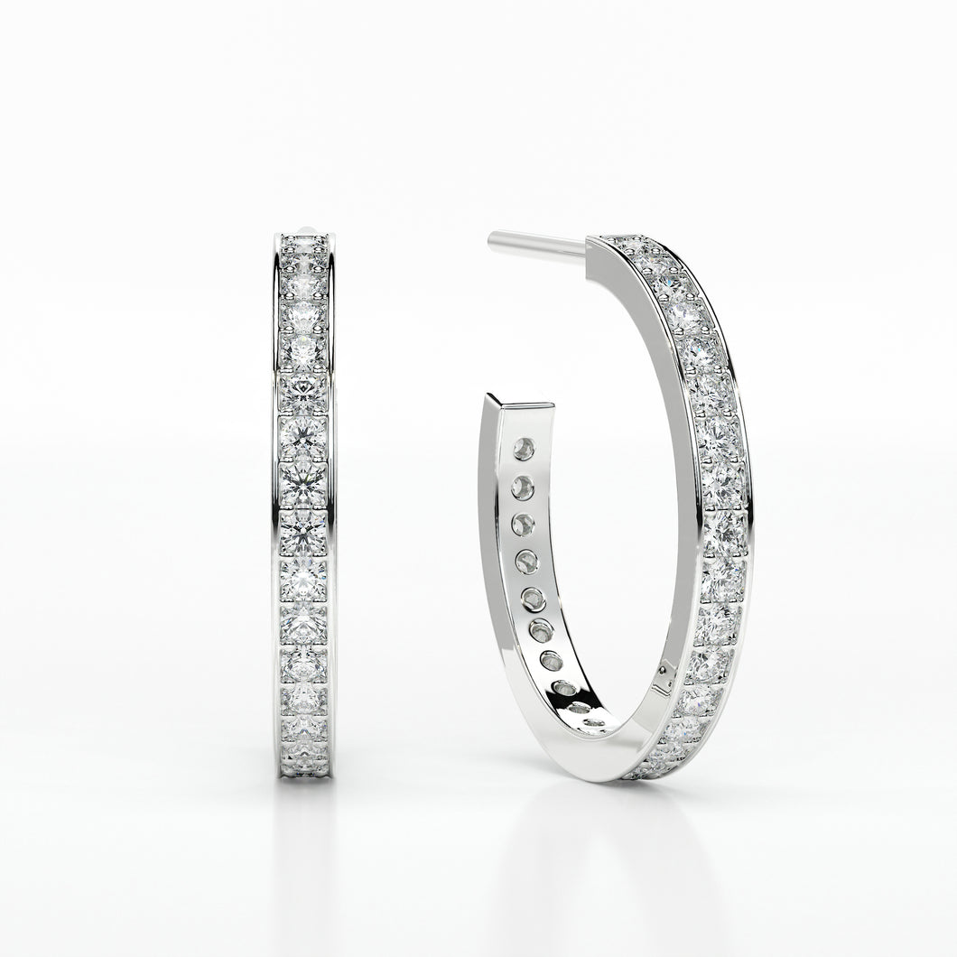 DIAMOND SMALL HOOP  PAVE EARRINGS