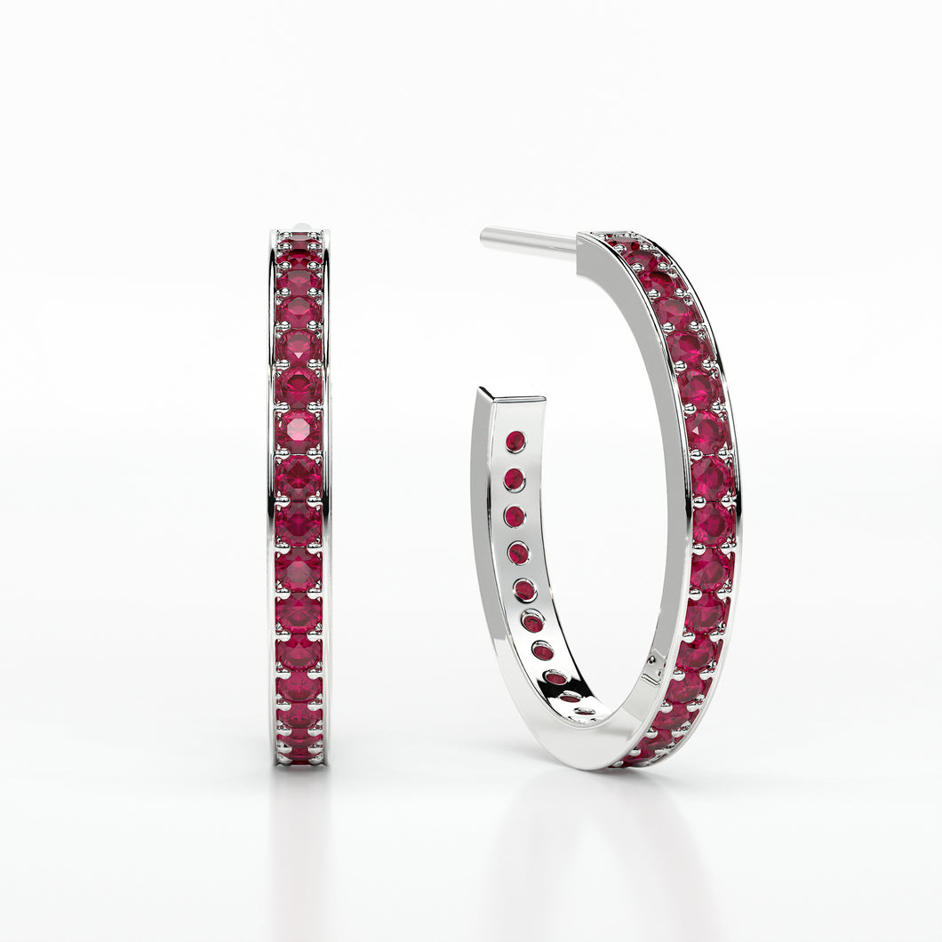 RUBY SMALL HOOP PAVE EARRINGS