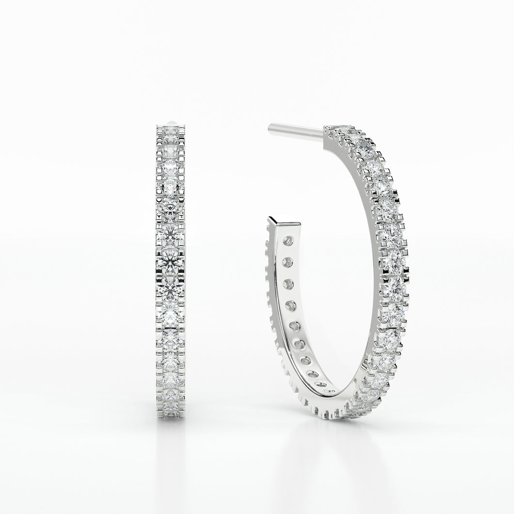 DIAMOND SMALL HOOP  CASTLE EARRINGS