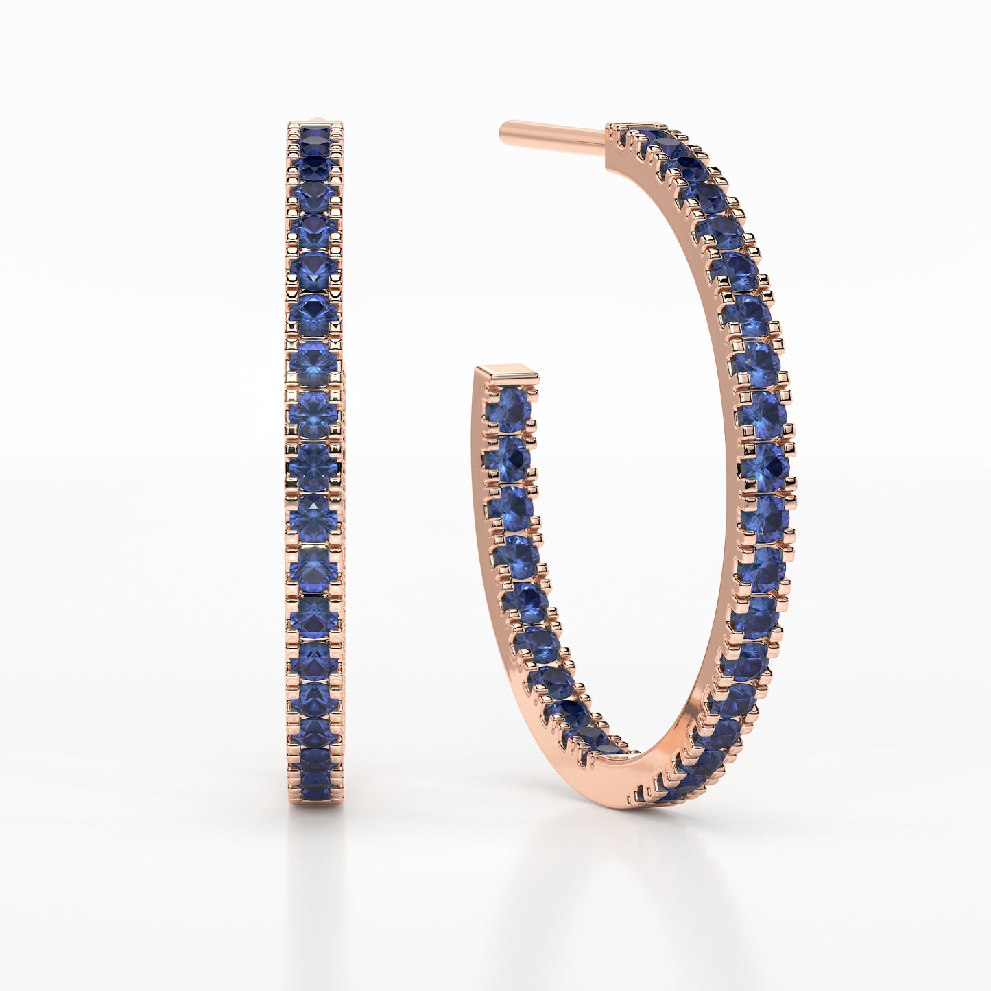 SAPPHIRE MEDIUM HOOP CASTLE  EARRINGS