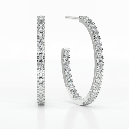 DIAMOND MEDIUM HOOP  CASTLE EARRINGS