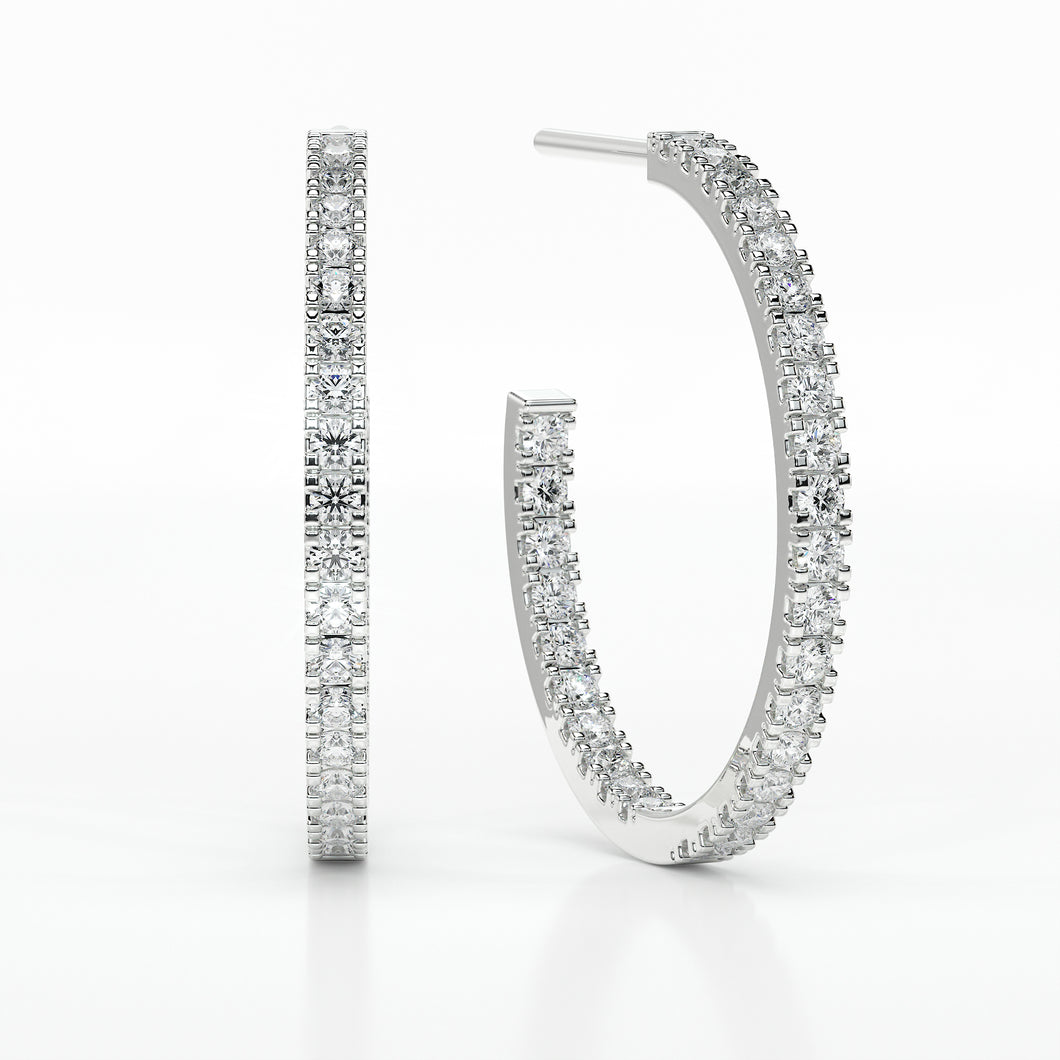 DIAMOND MEDIUM HOOP  CASTLE EARRINGS