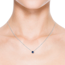 Load image into Gallery viewer, BLUE SAPPHIRE SOLITAIRE NECKLACE
