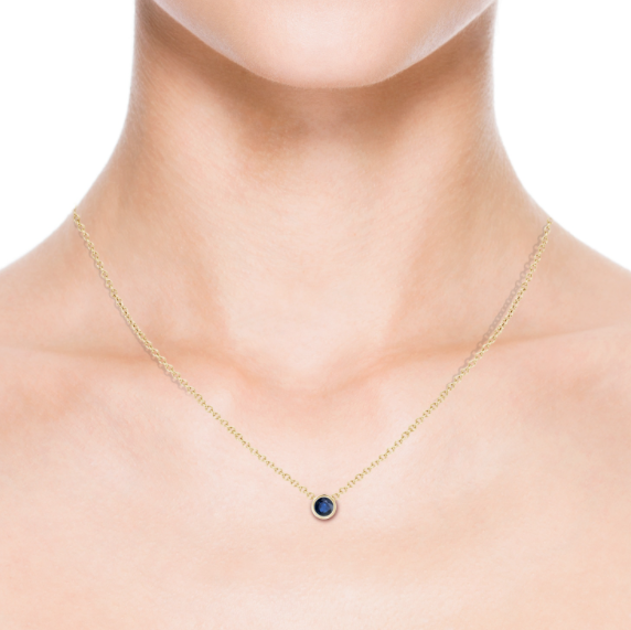 BLUE SAPPHIRE SOLITAIRE NECKLACE