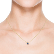 Load image into Gallery viewer, BLUE SAPPHIRE SOLITAIRE NECKLACE
