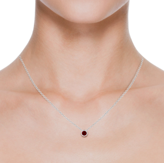 RUBY SOLITAIRE NECKLACE