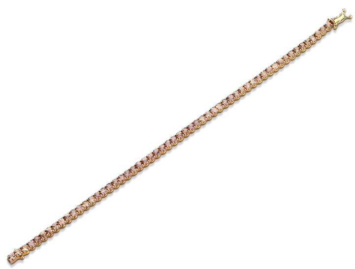 BRACELET PINK GOLD WITH MALAYA GARNET