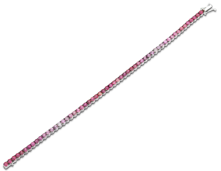 BRACELET WHITE GOLD AND PINK SAPPHIRE COLOR SHADE