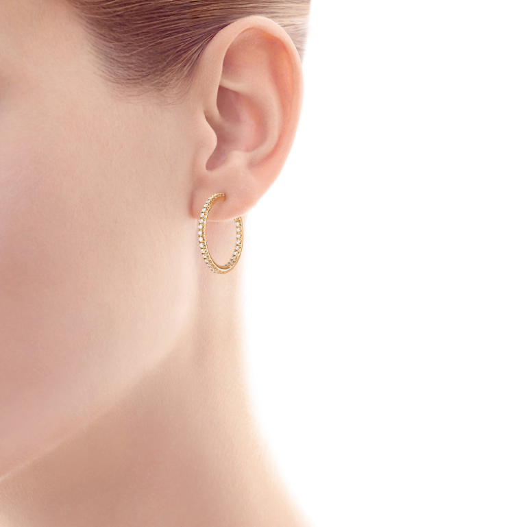 RUBY MEDIUM HOOP PAVE EARRINGS