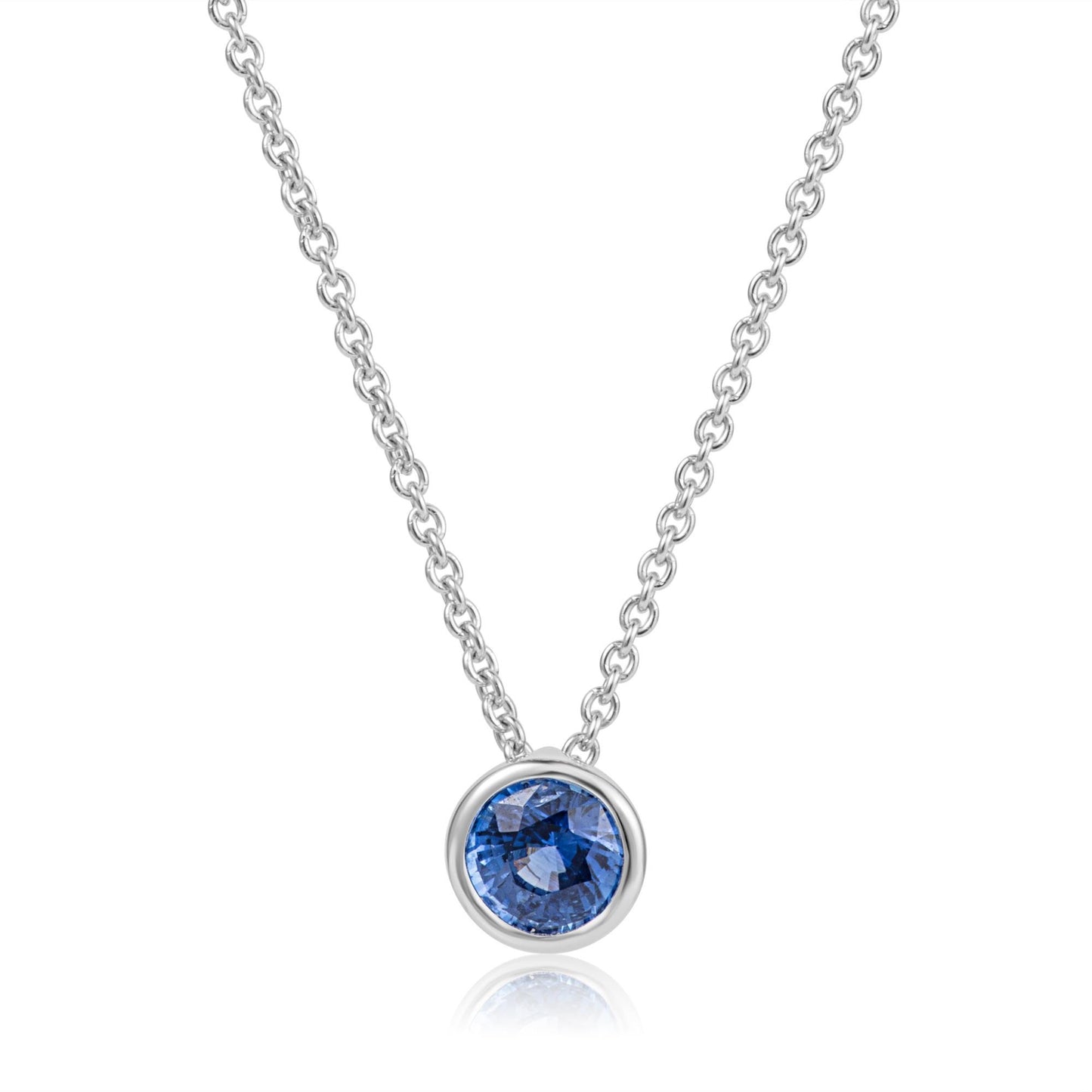 BLUE SAPPHIRE SOLITAIRE NECKLACE