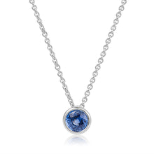 Load image into Gallery viewer, BLUE SAPPHIRE SOLITAIRE NECKLACE
